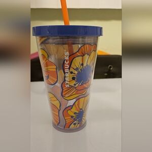Starbucks Floral Tumbler with Straw